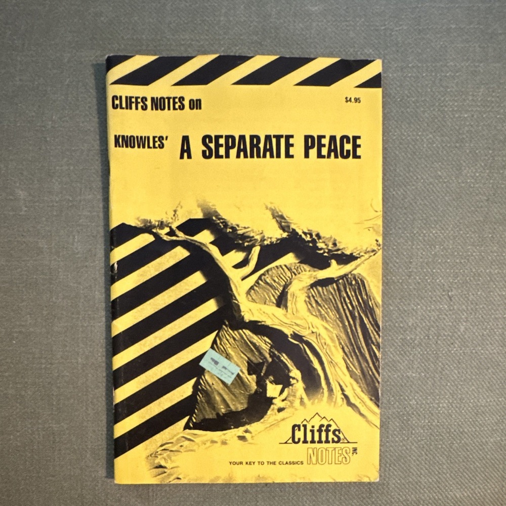 Cliffs Notes A Separate Peace John Knowles Vintage 1965 Study Guide Paperback